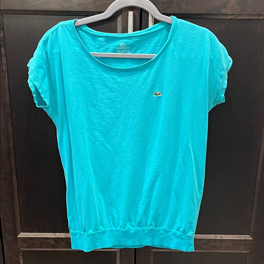 Lacoste Women's Turquoise Short Sleeve Tee